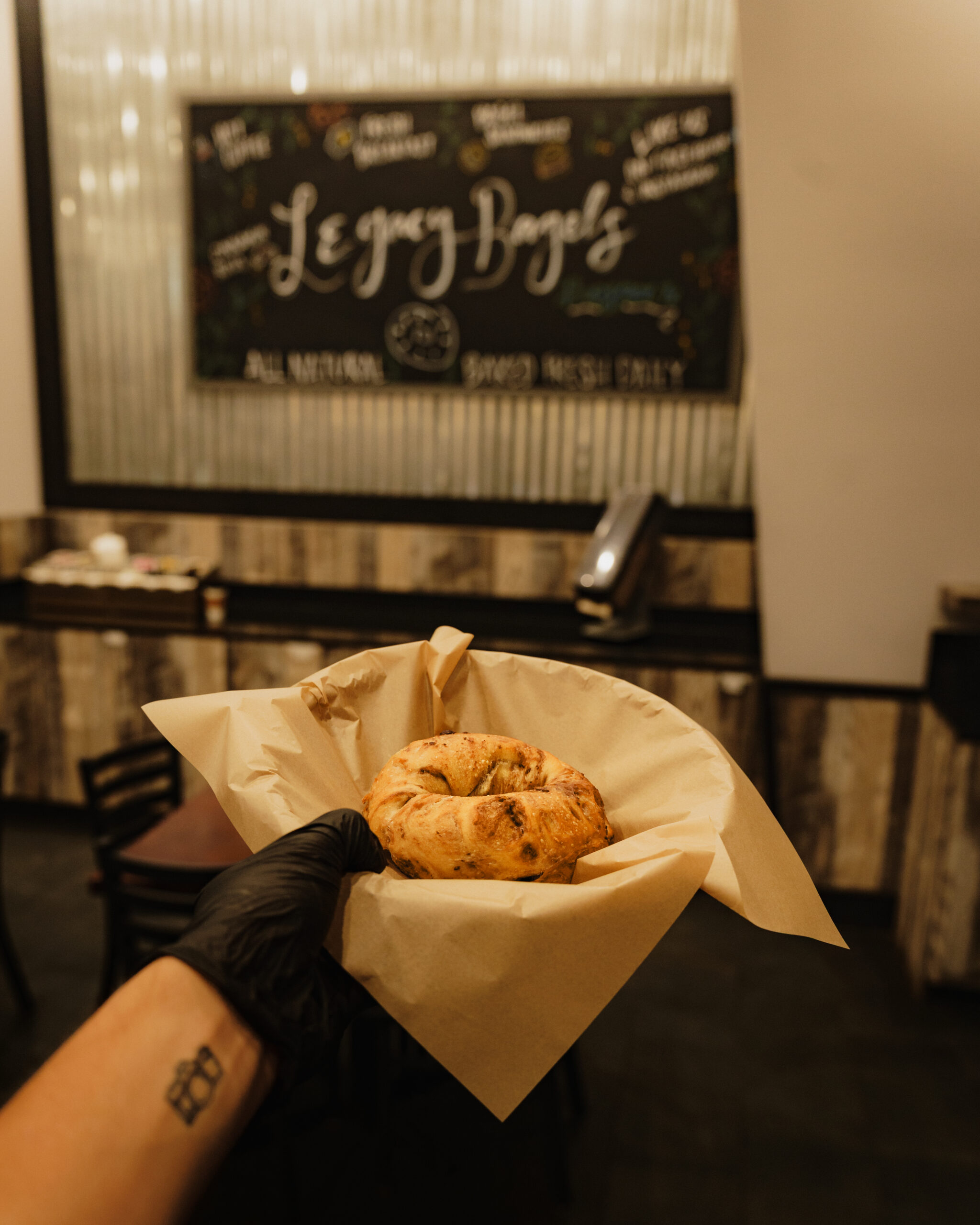 Freshly baked bagels, sandwiches and coffee at Legacy Bagels