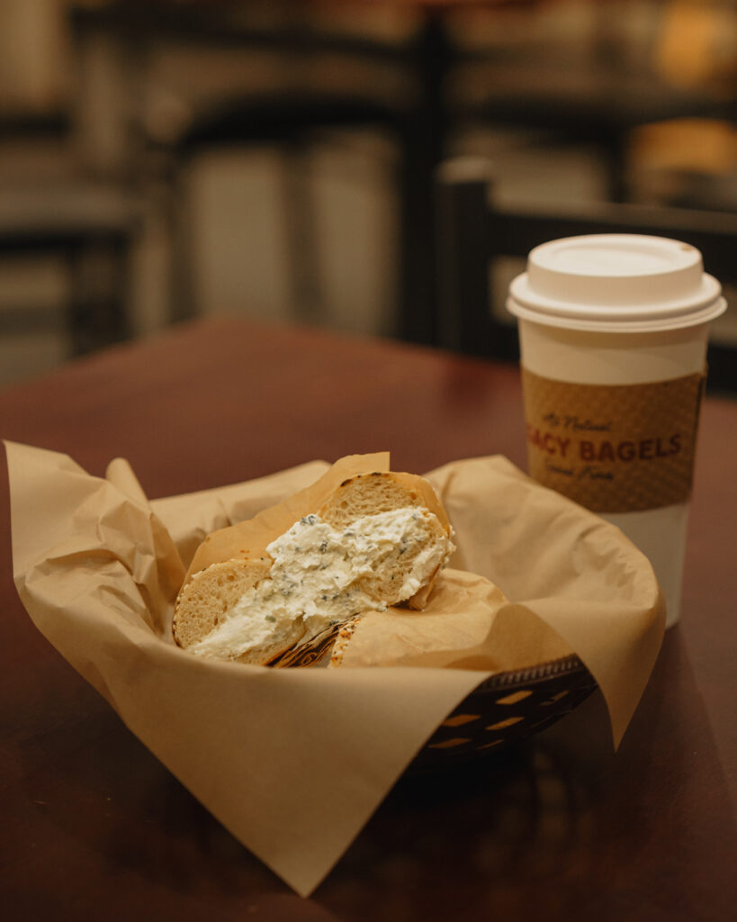 Freshly baked bagels, sandwiches and coffee at Legacy Bagels