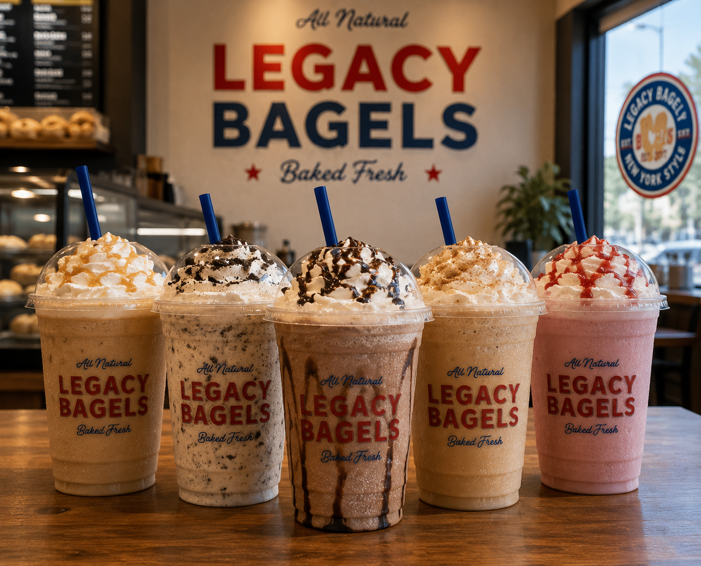 Freshly baked bagels, sandwiches and coffee at Legacy Bagels