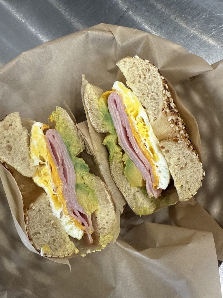 Freshly baked bagels, sandwiches and coffee at Legacy Bagels
