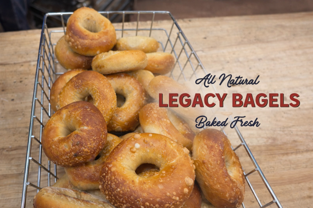 Freshly baked bagels, sandwiches and coffee at Legacy Bagels